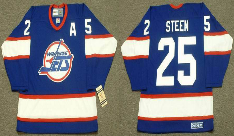 2019 Men Winnipeg Jets #25 Steen blue CCM NHL jersey